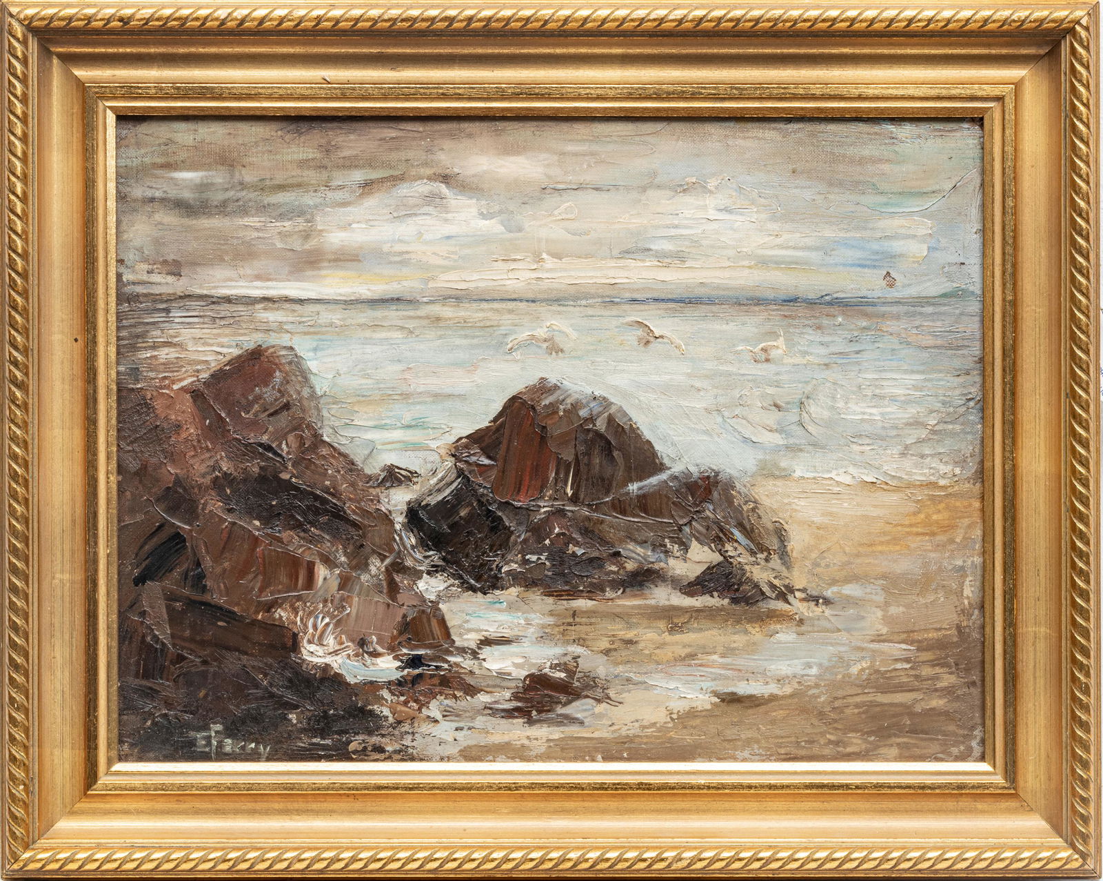 E. PERRY, H 12" W 16", "CALIFORNIA COASTAL SCENE" (1 of 4)