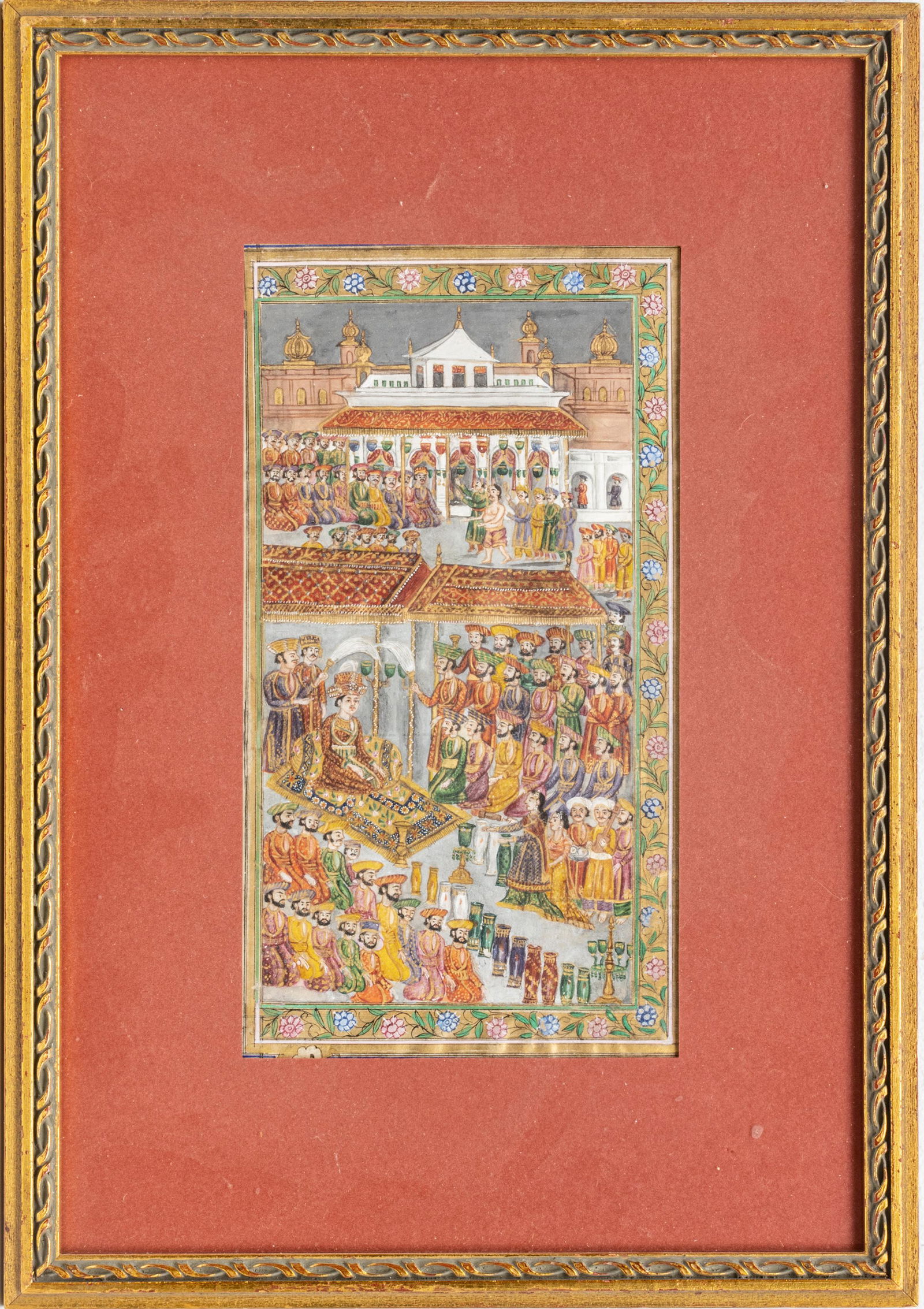 PERSIAN  ILLUMINATED MANUSCRIPT, H 10" W 5" (1 of 2)