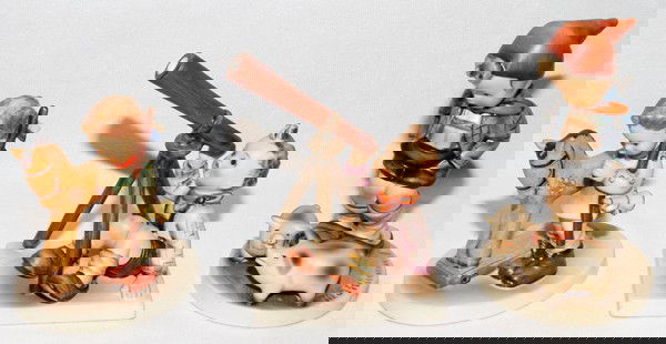 HUMMEL PRAYER BEFORE BATTLE 20, STAR GAZER #132: HUMMEL "PRAYER BEFORE BATTLE" 20, STAR GAZER #132, "FARM BOY" 66 H 4" - 5" ALL W. GERMANY:"Prayer Before Battle # 20 W. Germany H 4"; "Star Gazer" #132, H 4 3/4" W Germany; "Farm Boy" #66, W. Germany