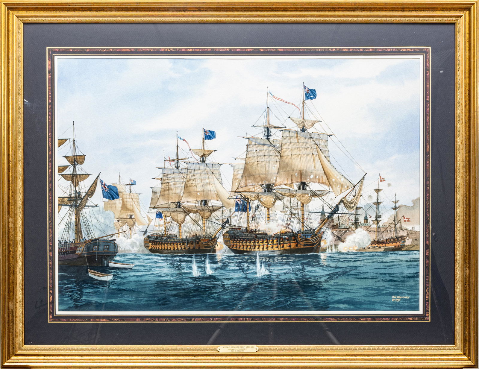 TOM W.  FREEMAN WATERCOLOR ON PAPER, H 27.5" W 39.5" (1 of 4)