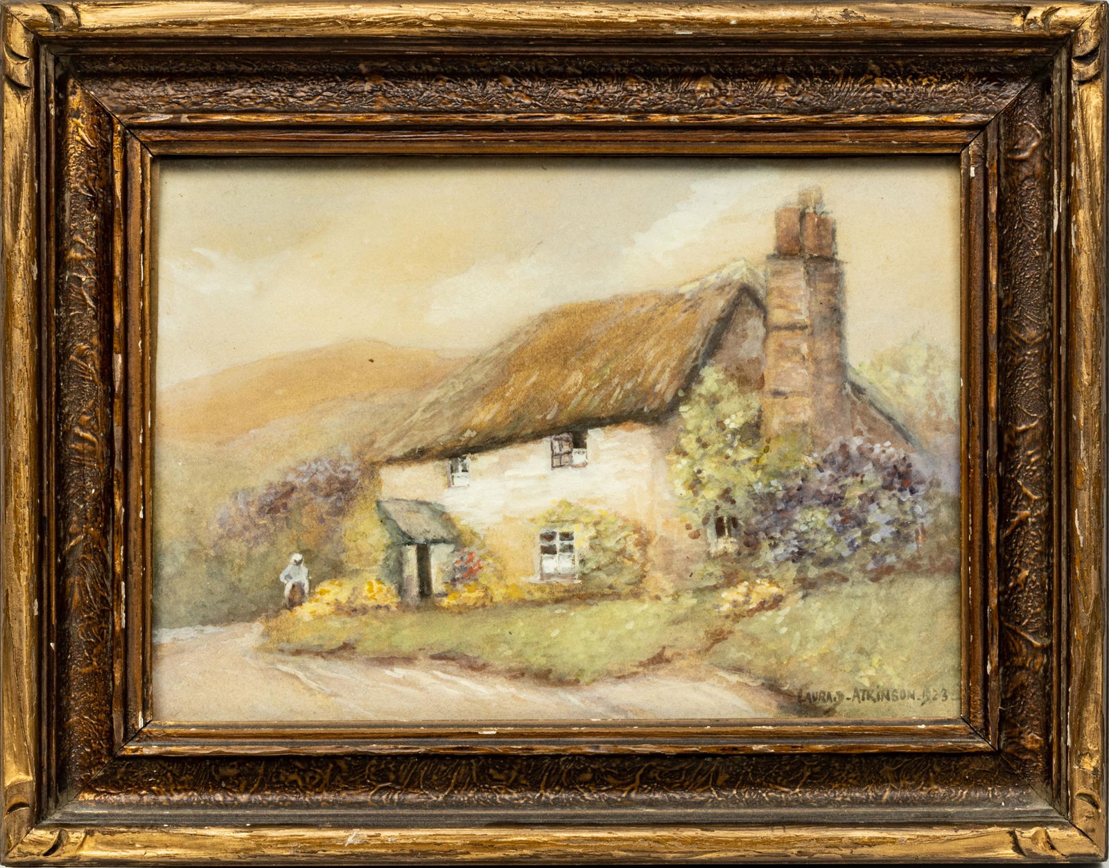 LAURA D. ATKINSON, WATERCOLOR ON PAPER 1923 H 8" W 11" (1 of 3)