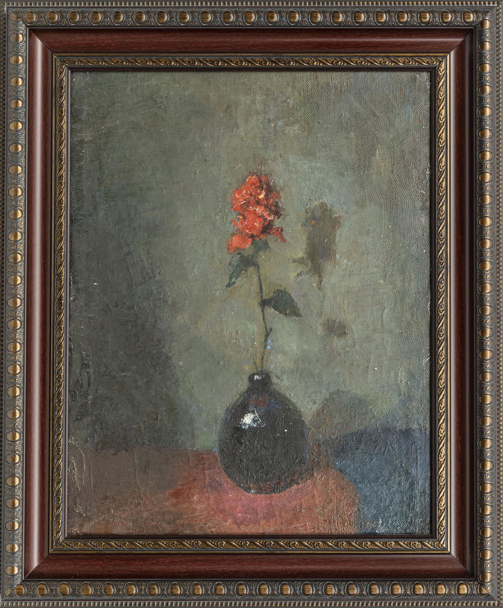 RUSSIAN OIL ON CANVAS, 1985, H 20.5", W 16", STILL LIFE (1 of 4)