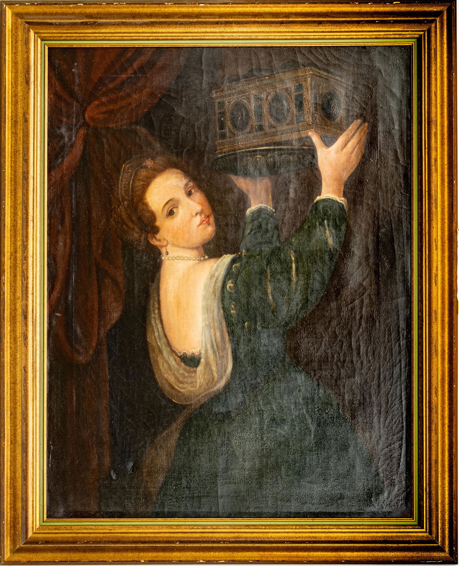 SIGNED A.B. LEGEYT EUROPEAN OIL ON CANVAS, 1864 H (1 of 3)