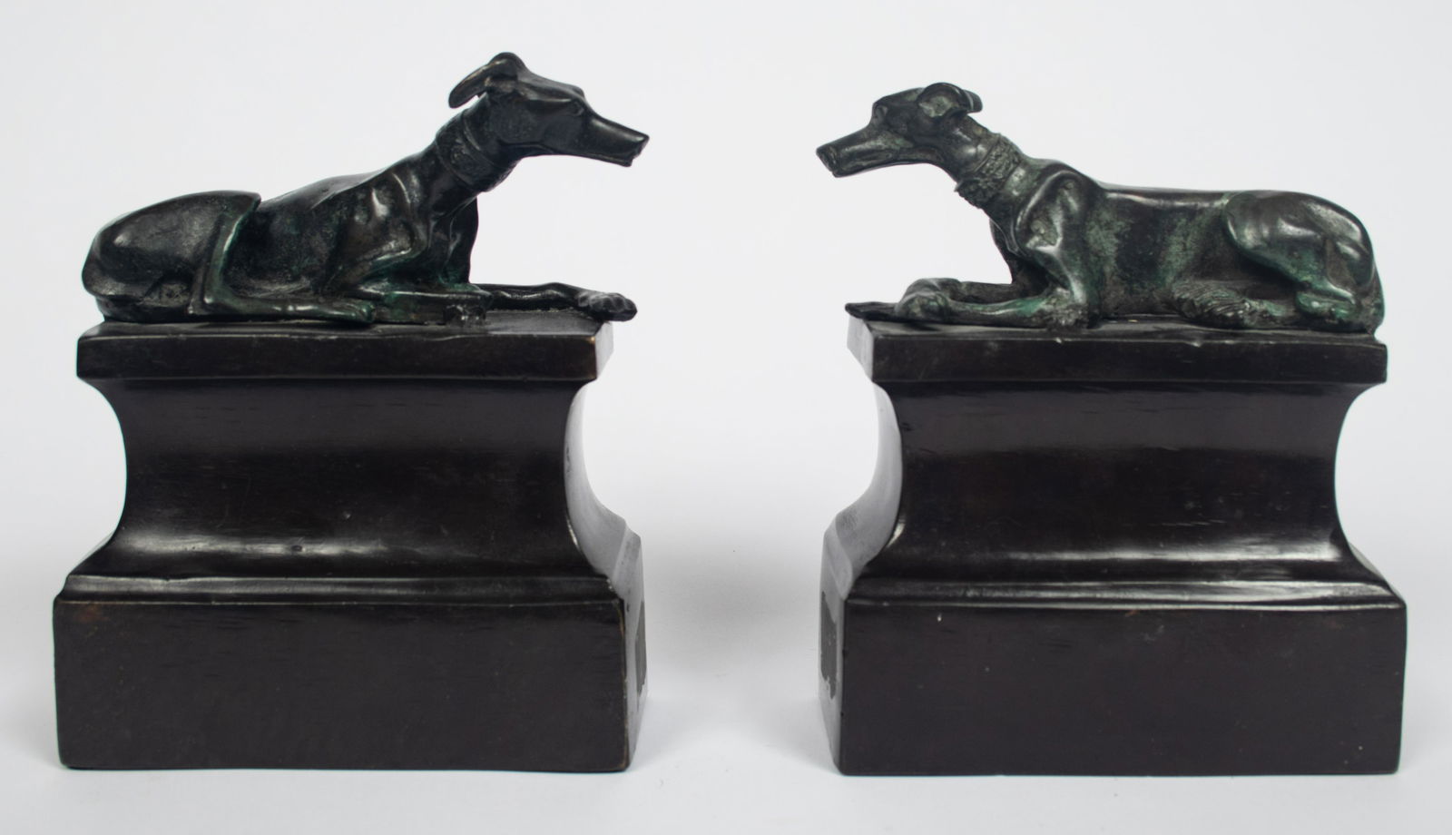 MAITLAND-SMITH BRONZE BOOKENDS, PAIR, H 7", L 5.5" (1 of 4)