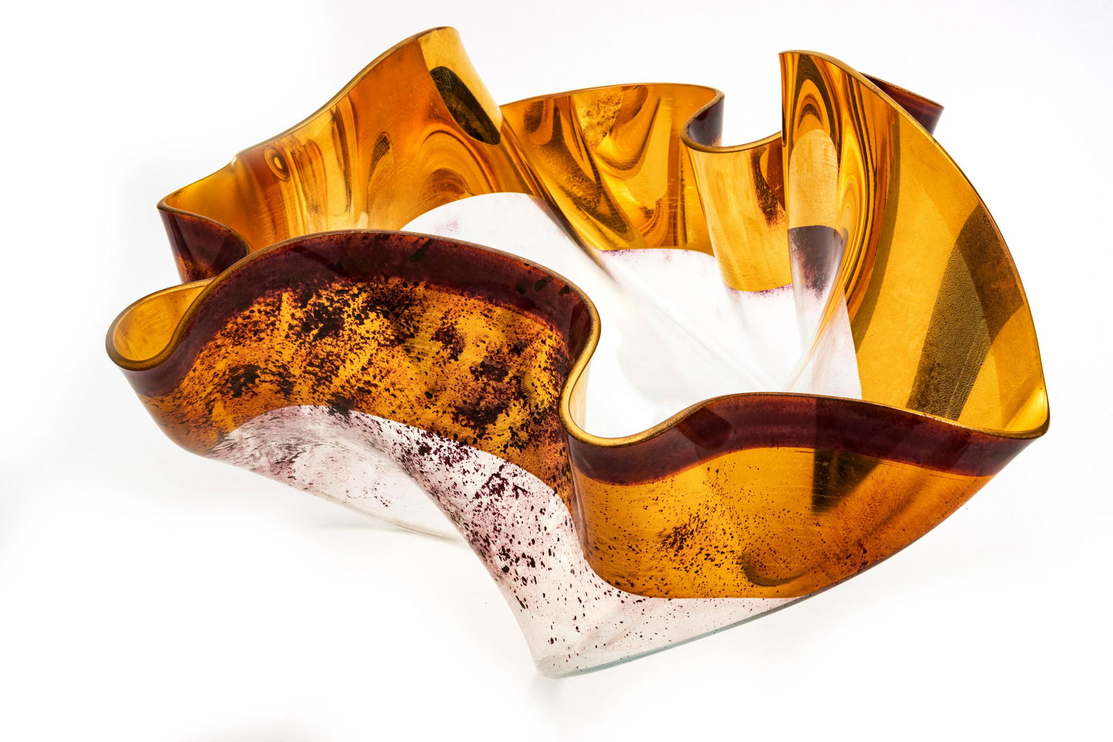 LAUREL FYFE (AMERICAN 1956-2011) LARGE BLOWN GLASS BOWL (1 of 3)