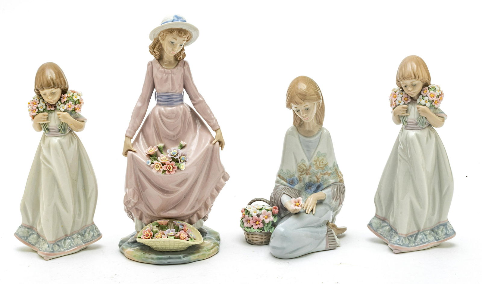 LLADRO PORCELAIN FIGURINES, 4 PCS, # 5027, # 7603, # (1 of 4)
