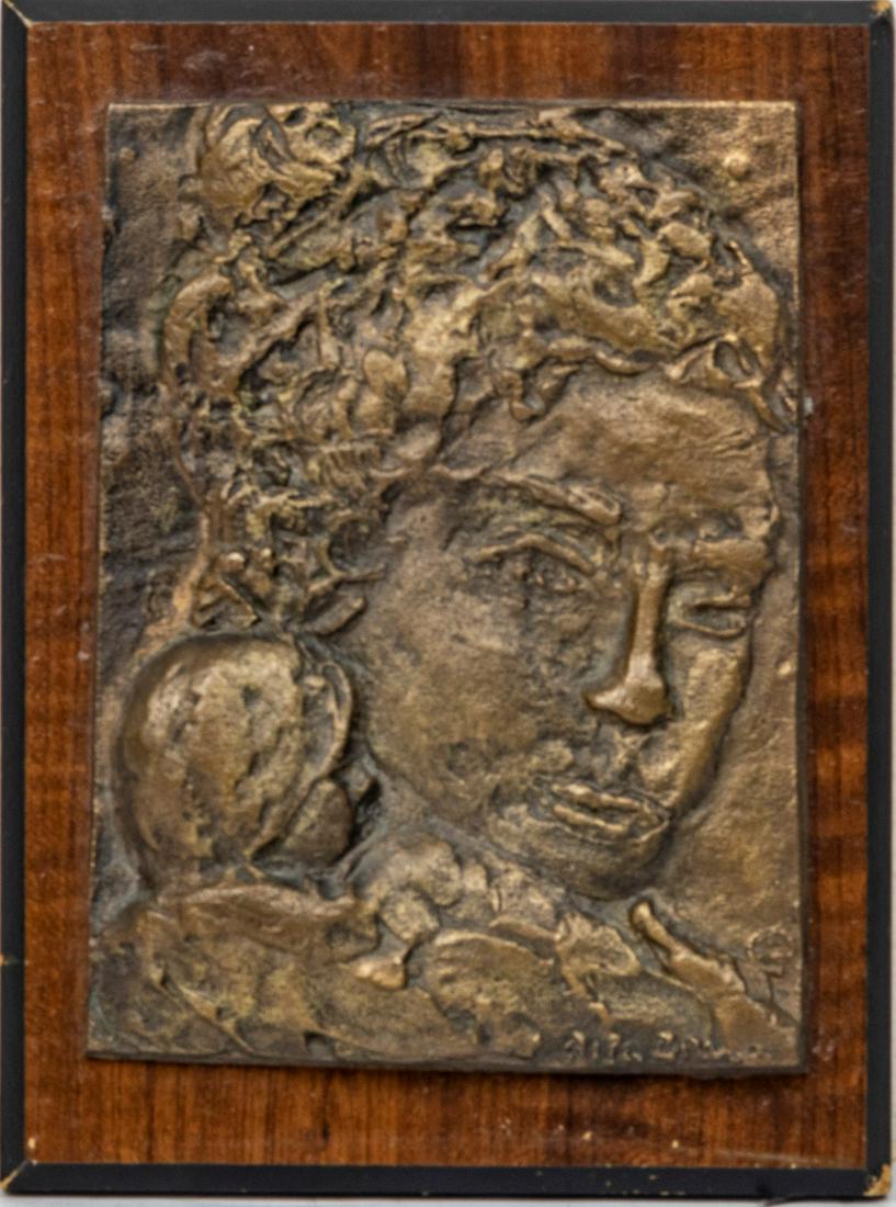 RITA GREVE (MICHIGAN, 20TH C) BRONZE PLAQUE, MOTHER AND (1 of 3)