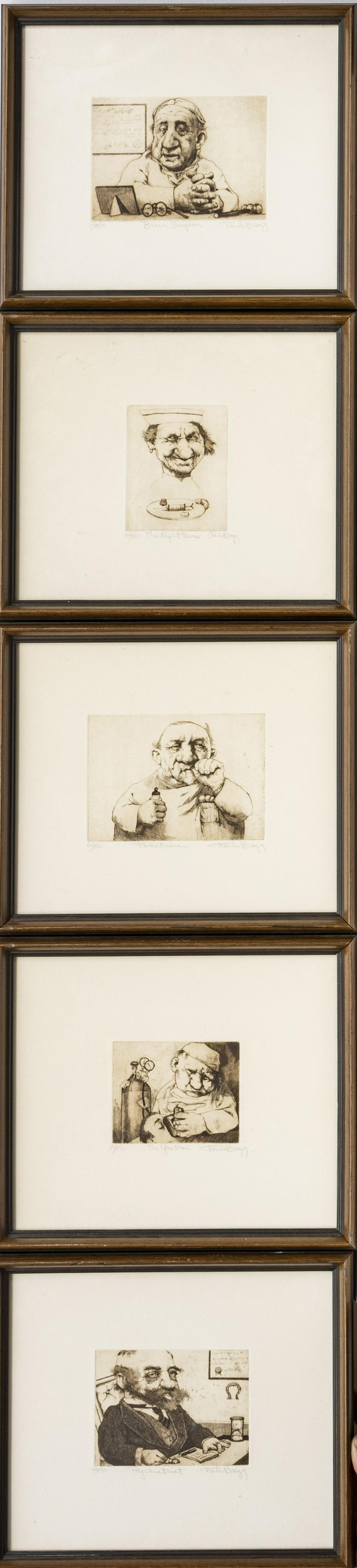 CHARLES BRAGG (AMERICAN, 1931) ETCHINGS IN PAPER, FIVE (1 of 2)