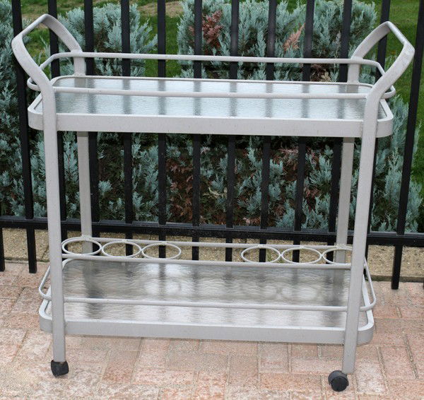 TWO-TIER TEA CARTS (2) & SMALL TABLES (4): TWO-TIER TEA CARTS (2) & SMALL TABLES (4):Tea carts H 42", L 44"