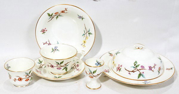 ROYAL WORCESTER 'BLOSSOM TIME' BREAKFAST SET, : ROYAL WORCESTER 'BLOSSOM TIME' BREAKFAST SET, SEVEN PIECES:Bone china.