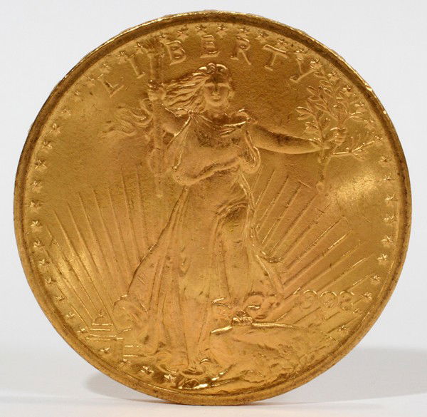U.S. ST.GAUDENS, GOLD $20 DOLLAR COIN,, 1908: U.S. ST.GAUDENS, GOLD $20 DOLLAR COIN,, 1908: From the collection of Joseph and Norina Simon, Grosse Pointe Farms, Mi
