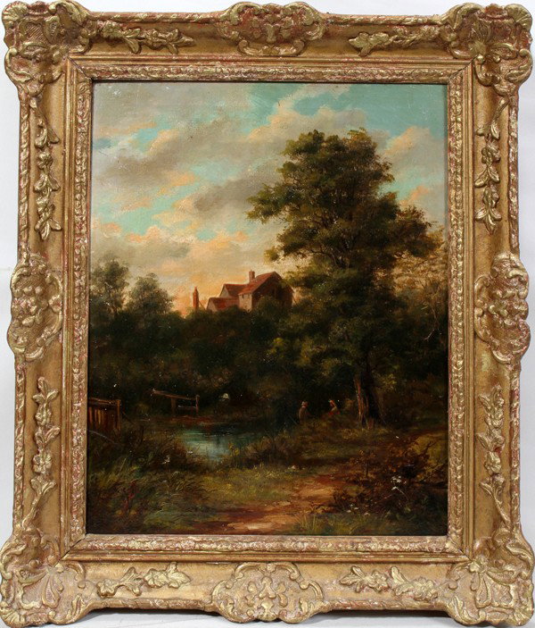 W. HENRY YATES, OIL PAINTING ON BOARD 18" X 14": W. HENRY YATES, OIL PAINTING ON BOARD 18" X 14":Not signed. Identified as William Henry Yates on reverse. 1845 - 1934.