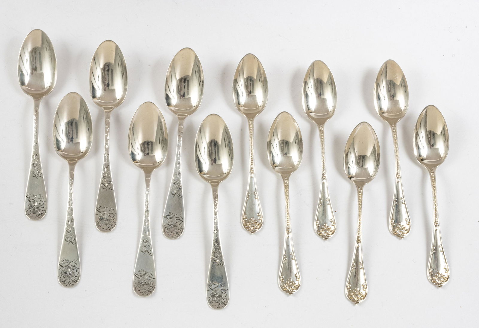 TOWLE STERLING SILVER TEASPOONS, RUSTIC & NO 43, 12 (1 of 2)