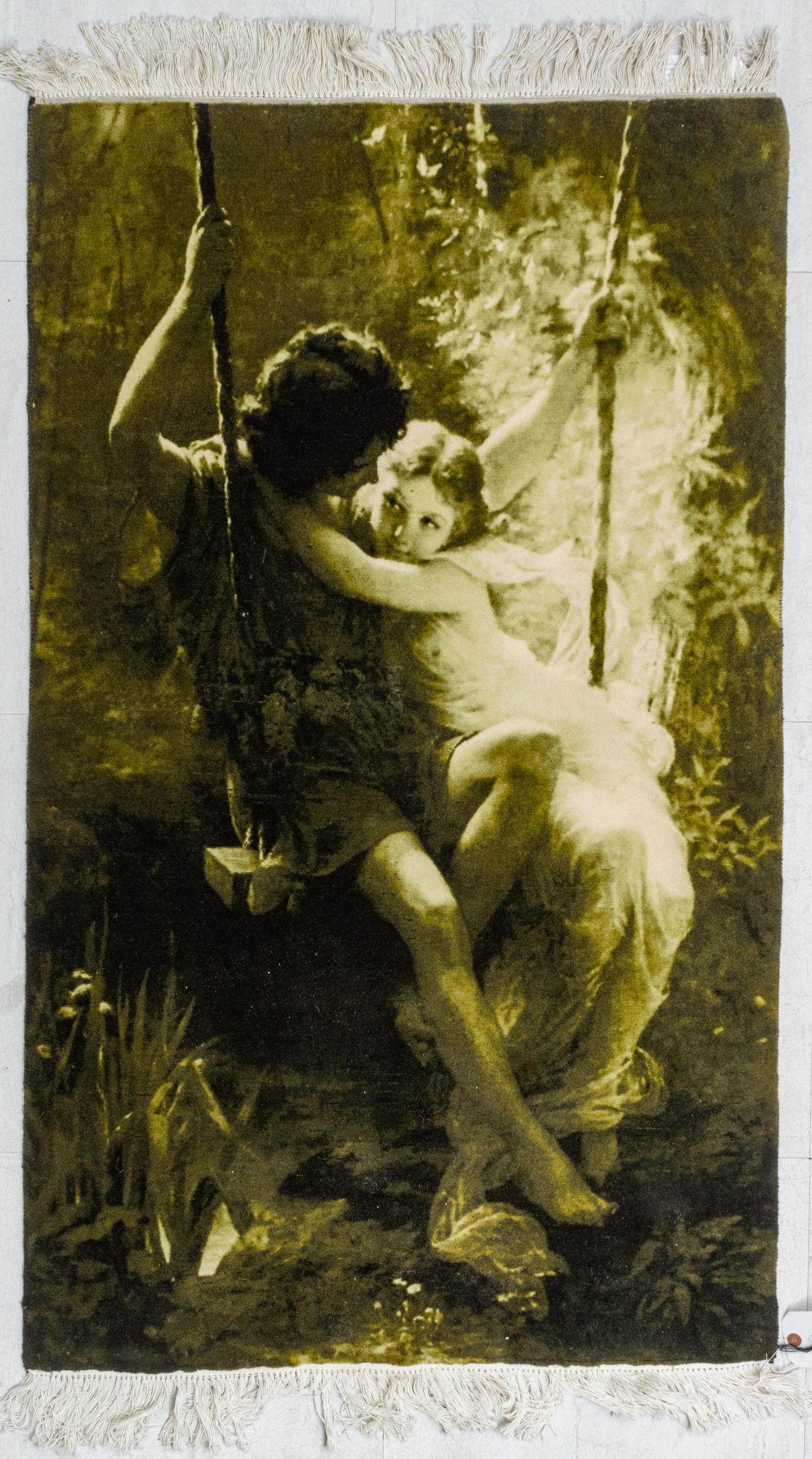 TABRIZ PERSIAN PICTORIAL RUG WITH FIGURES W 2'7" L 4'3" (1 of 2)