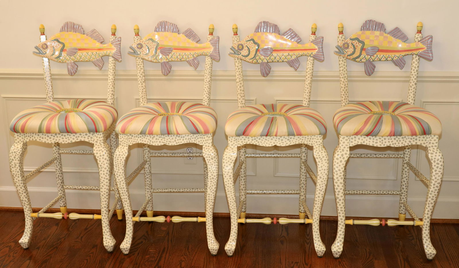 MACKENZIE-CHILDS (AMERICAN) FRENKLE FISH COUNTER STOOLS (1 of 7)