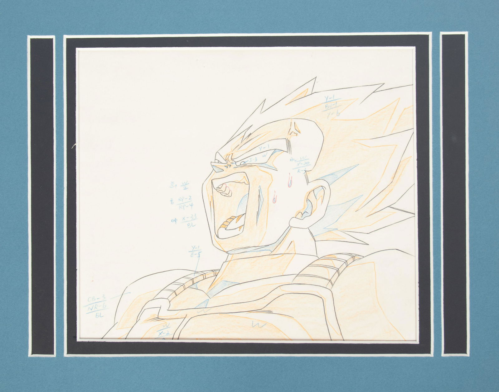 DRAGON BALL Z PRODUCTION DRAWING, C. 1990S, H 8", W 9 (1 of 1)