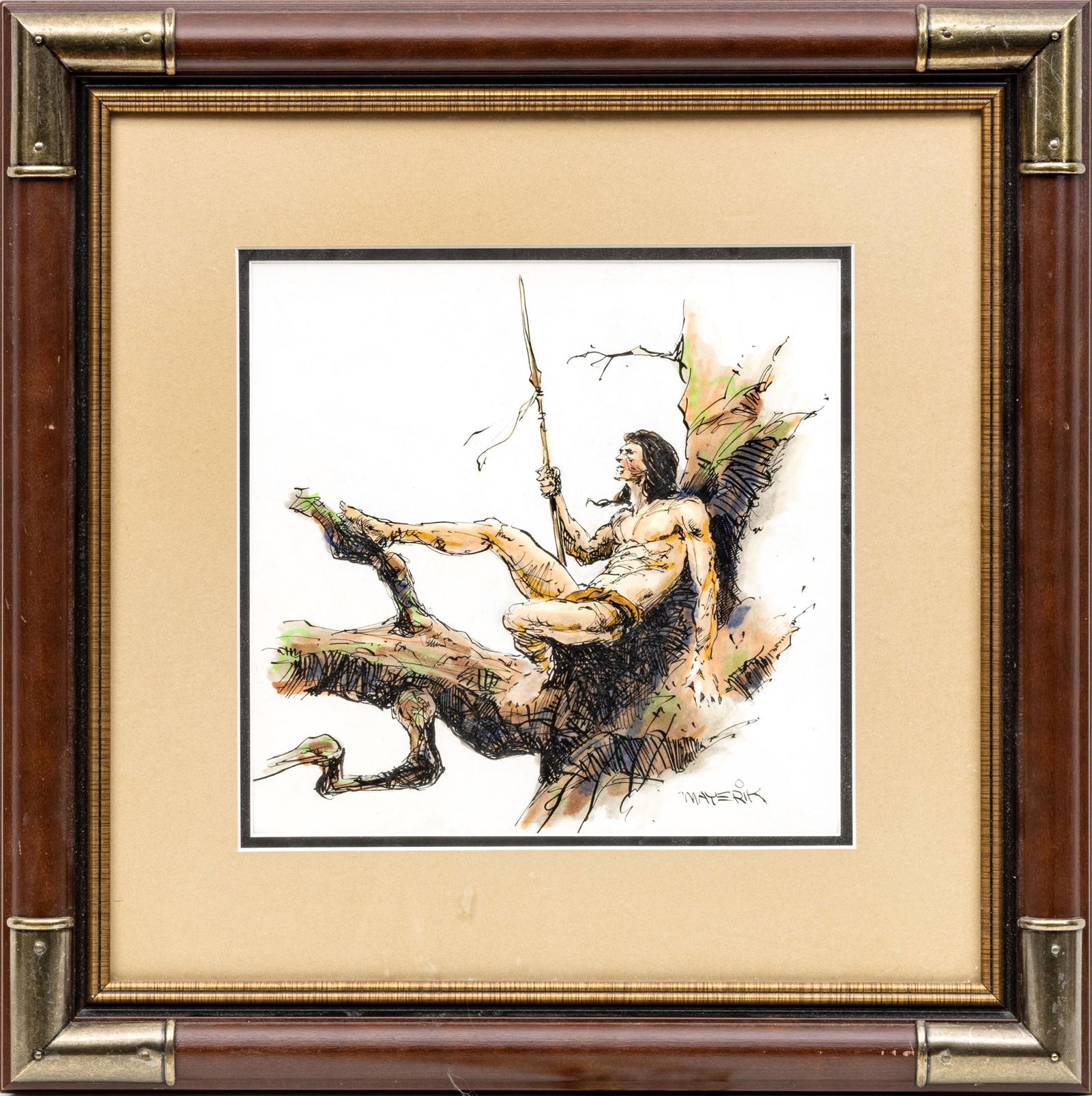 VAL MAYERIK (AMERICAN B. 1950) INK AND WATERCOLOR ON (1 of 3)