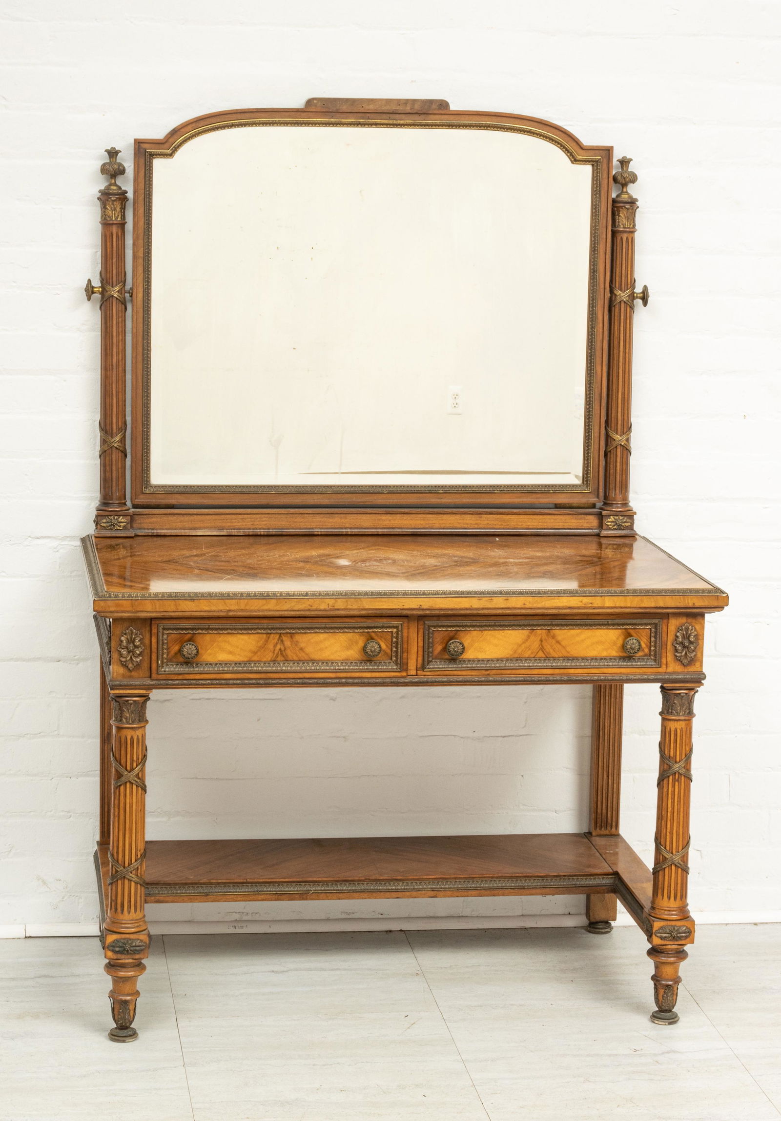 FRENCH EMPIRE STYLE ROSEWOOD, BRONZE ORMOLU VANITY C (1 of 5)