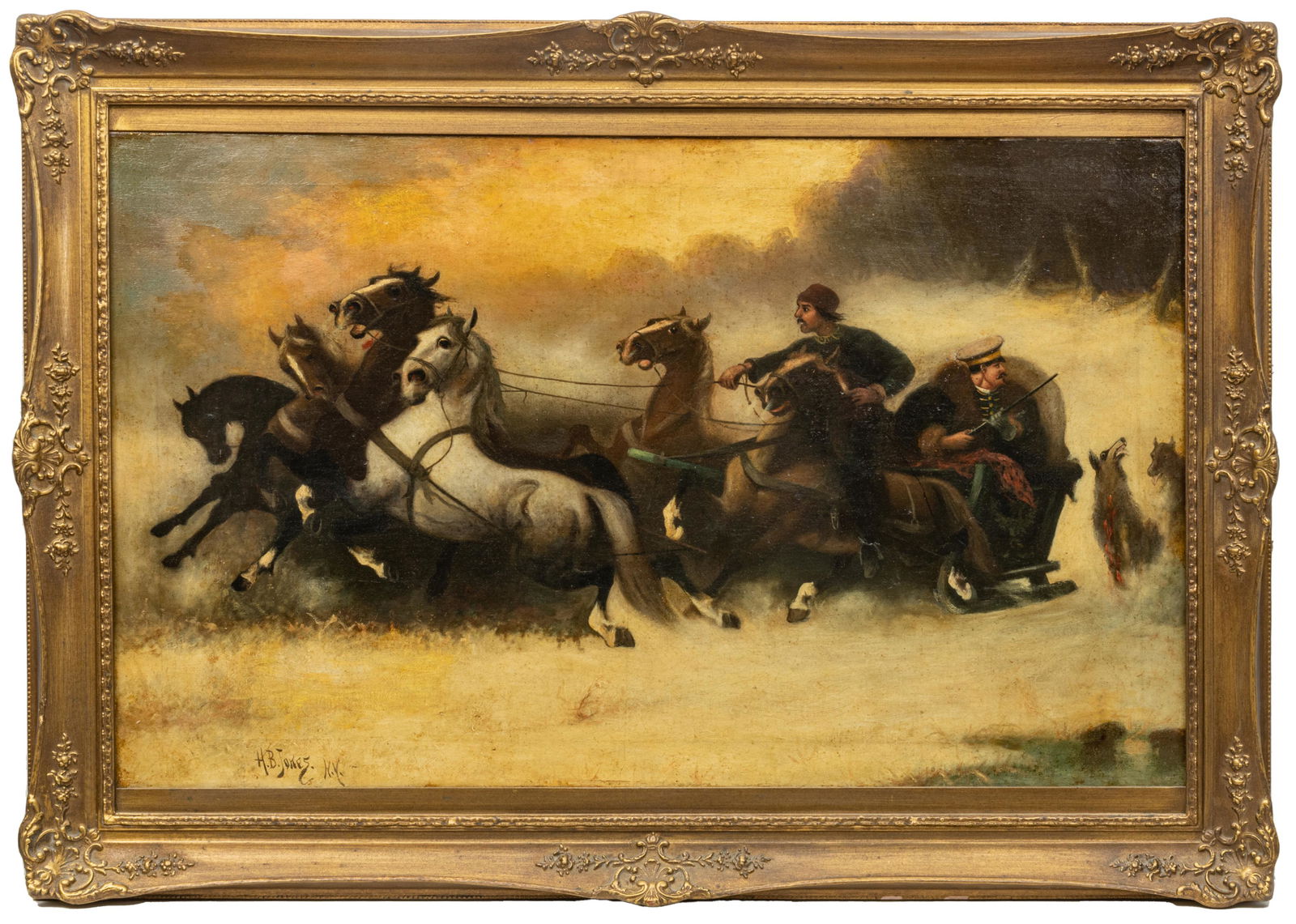 HUGH BOLTON JONES (AMERICAN 1848-1927) OIL ON CANVAS (1 of 3)