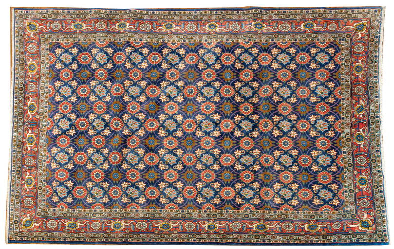 PERSIAN VARAMIN HANDWOVEN WOOL RUG, W 7', L 9' 8" (021115) on Feb 25