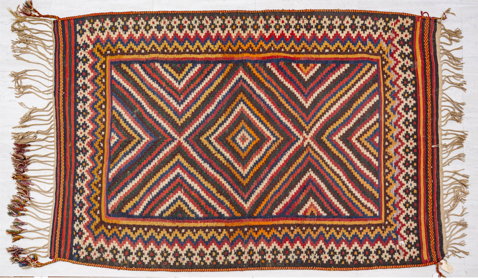 SOUTHWEST IRAN/PERSIA LURI FLATWOVEN WOOL RUG, C. (1 of 2)