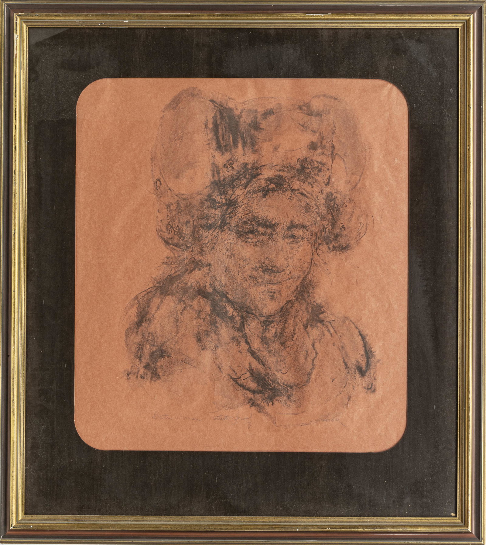 EDNA HIBEL, LITHOGRAPH ON PAPER, H 21", W 16", "BRETON (1 of 3)