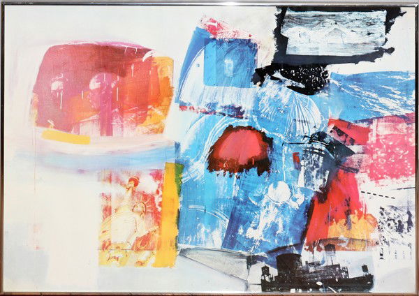 ROBERT RAUSCHENBERG (1925-2008), PRINT, 23" X: ROBERT RAUSCHENBERG (1925-2008), PRINT, 23" X 21", UNTITLED:Framed under glass. Robert Rauschenberg, American, 1925-2008.