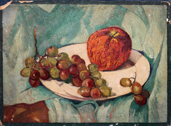 HAYLEY LEVER N.A., OIL ON HEAVY ARTIST BOARD: HAYLEY LEVER N.A., OIL ON HEAVY ARTIST BOARD, 12" X 16", FRUIT STILL LIFE:Unsigned; unframed. #34206.