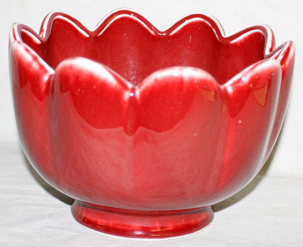 CHINESE SANG DE BOEUF PORCELAIN LOBED BOWL, : CHINESE SANG DE BOEUF PORCELAIN LOBED BOWL, H 5 1/2', DIA 8":Unmarked.