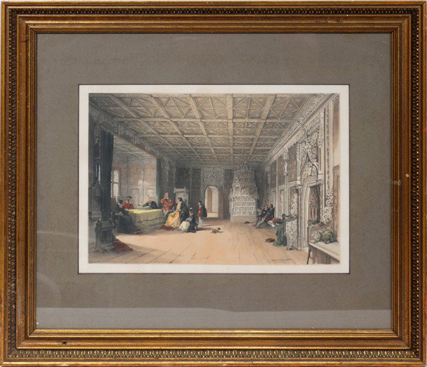 PRINT, HOHENSALZBURG CASTLE, 11" X 15": PRINT, HOHENSALZBURG CASTLE, 11" X 15":Interior of Bavarian castle. Frame size 22" x 26".