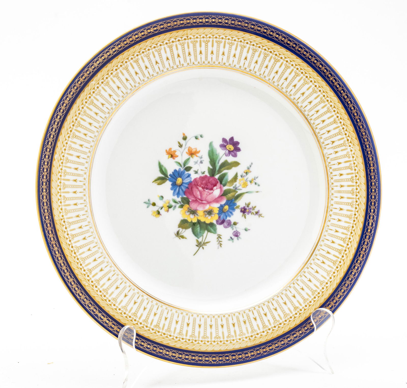 ROYAL BAYREUTH PORCELAIN SERVICE PLATES, SET OF 13,  DIA 10 3/4" (1 of 2)