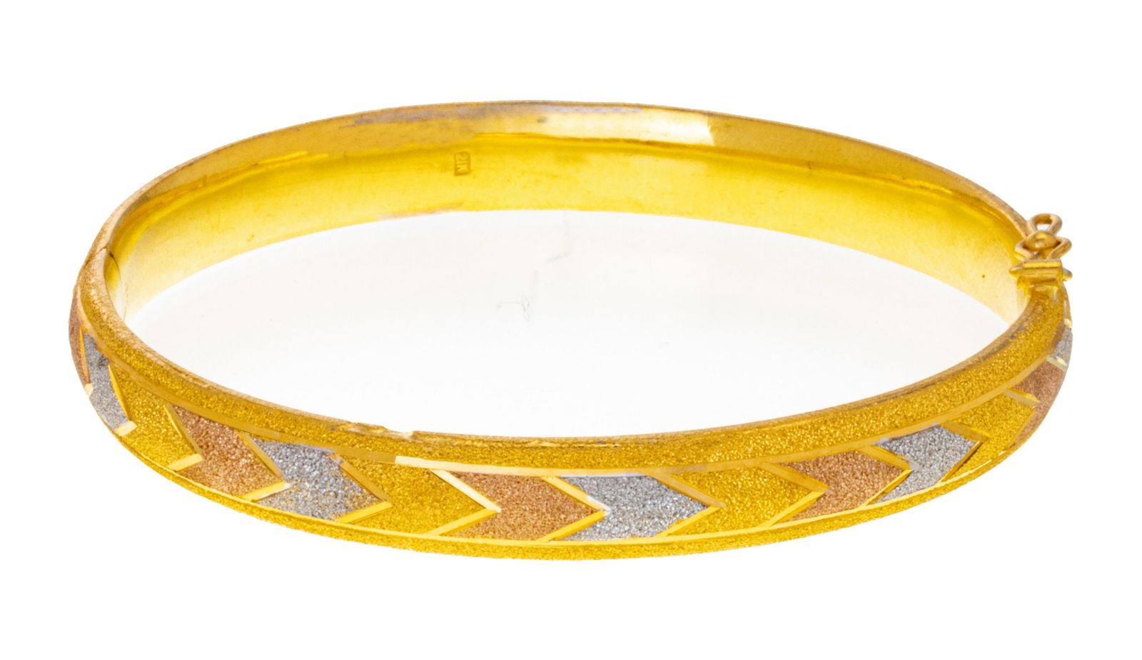 21K TRI COLOR GOLD BANGLE BRACELET 21.9GR. (1 of 2)