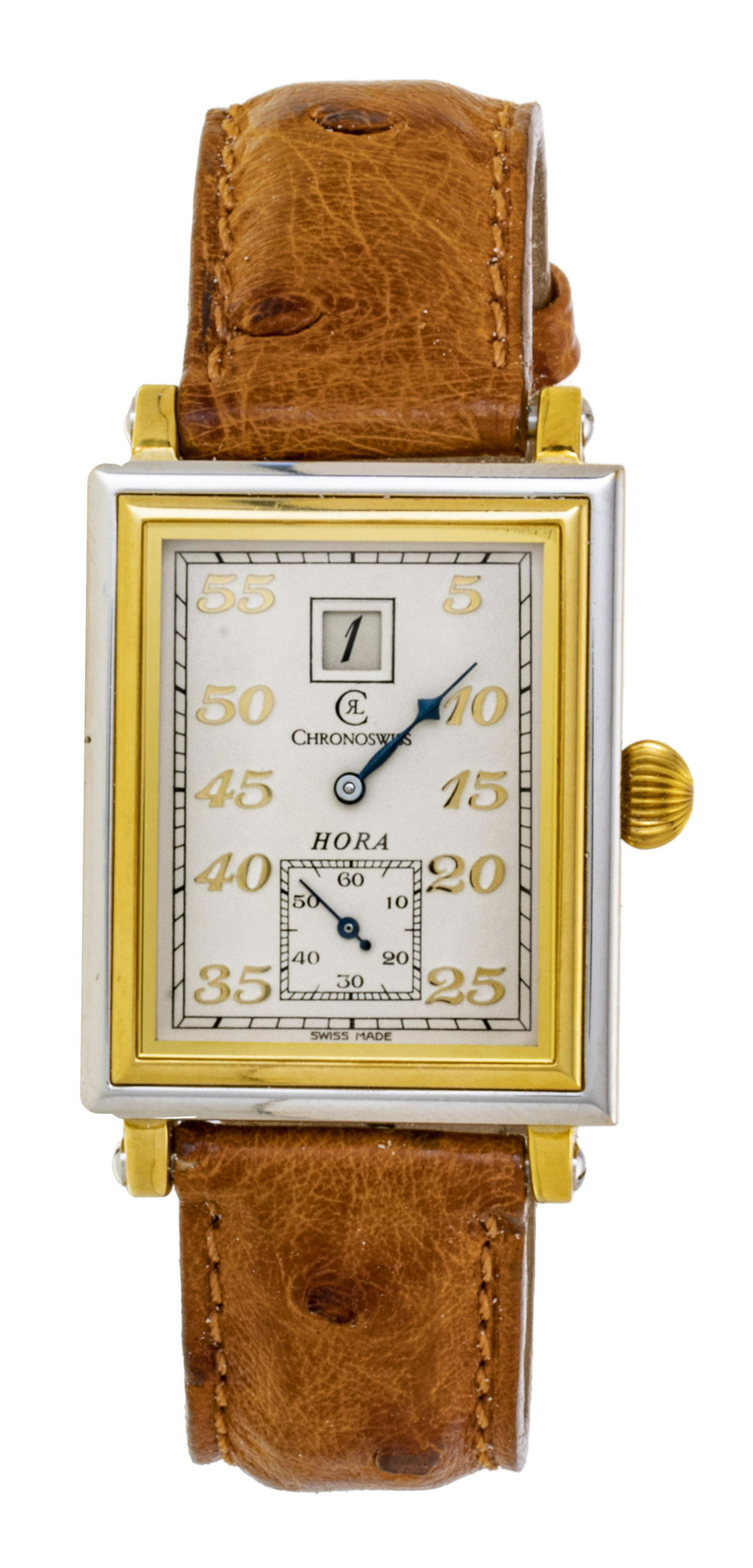 CHRONOSWISS "HORA" 168/700 18K YELLOW AND WHITE GOLD WRISTWATCH (1 of 5)