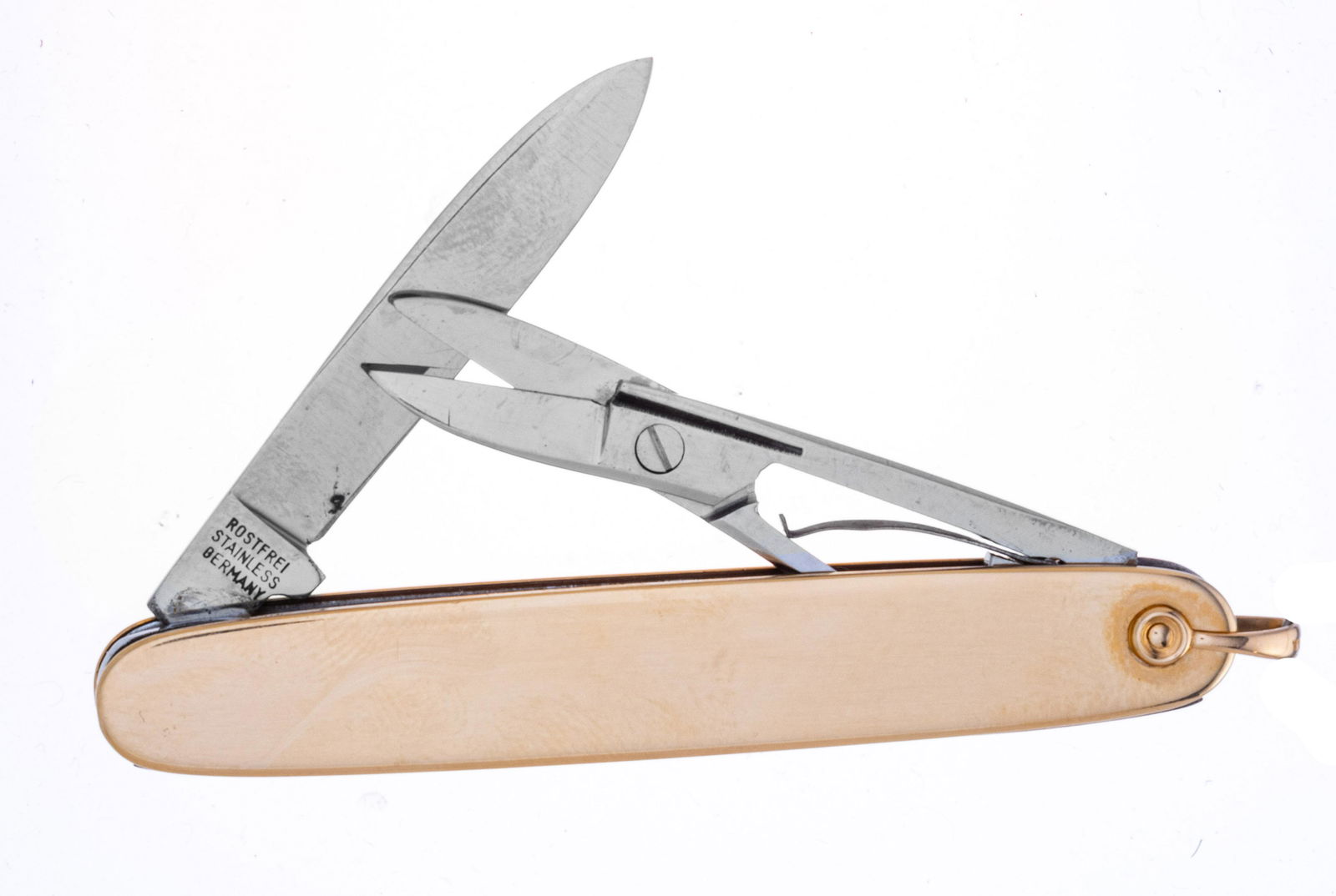 GIESEN & FORSTHOFF, SOLINGEN 14KT YELLOW GOLD POCKET KNIFE L 2 3/4" (1 of 3)