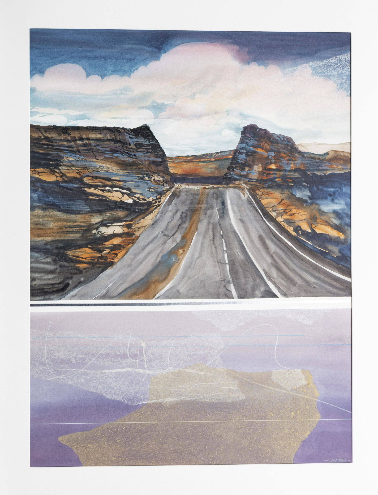 HAROLD E. LARSEN, MIXED MEDIA H 29"" W 39"" ROADWAY WEST (1 of 1)