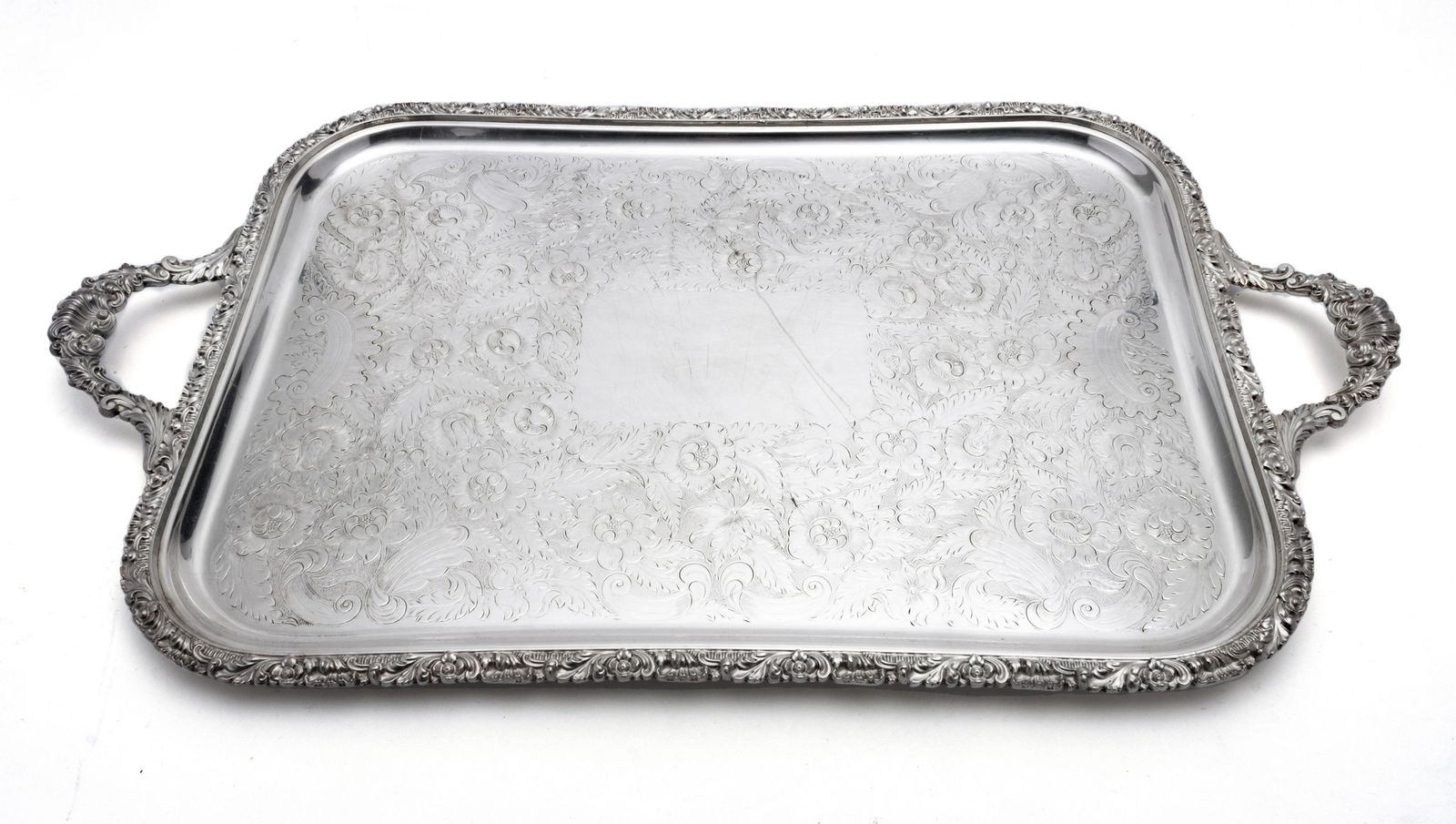BIRKS "REGENCY" SILVER PLATE TRAY W 14" L 25" (1 of 3)