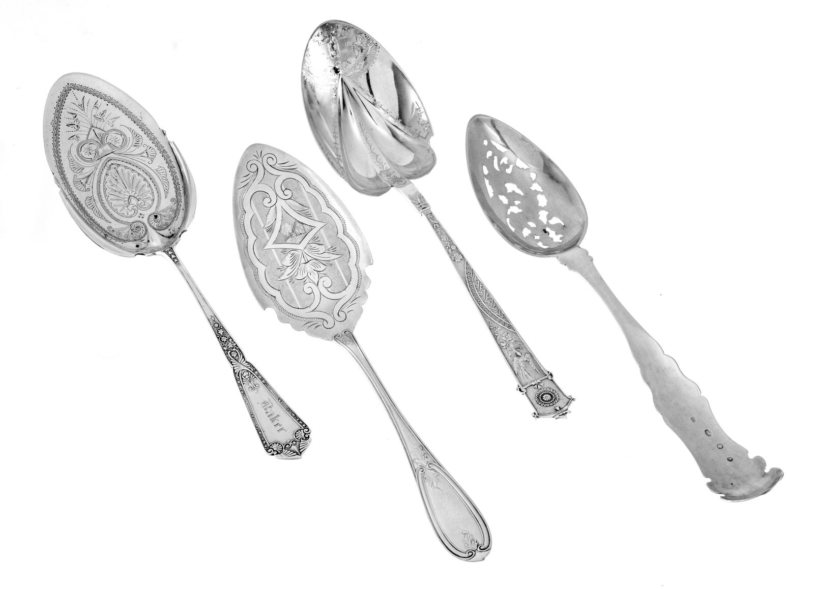 STERLING PIE SERVERS (1) AND SERVING SPOONS (2) 6.8TO (1 of 4)