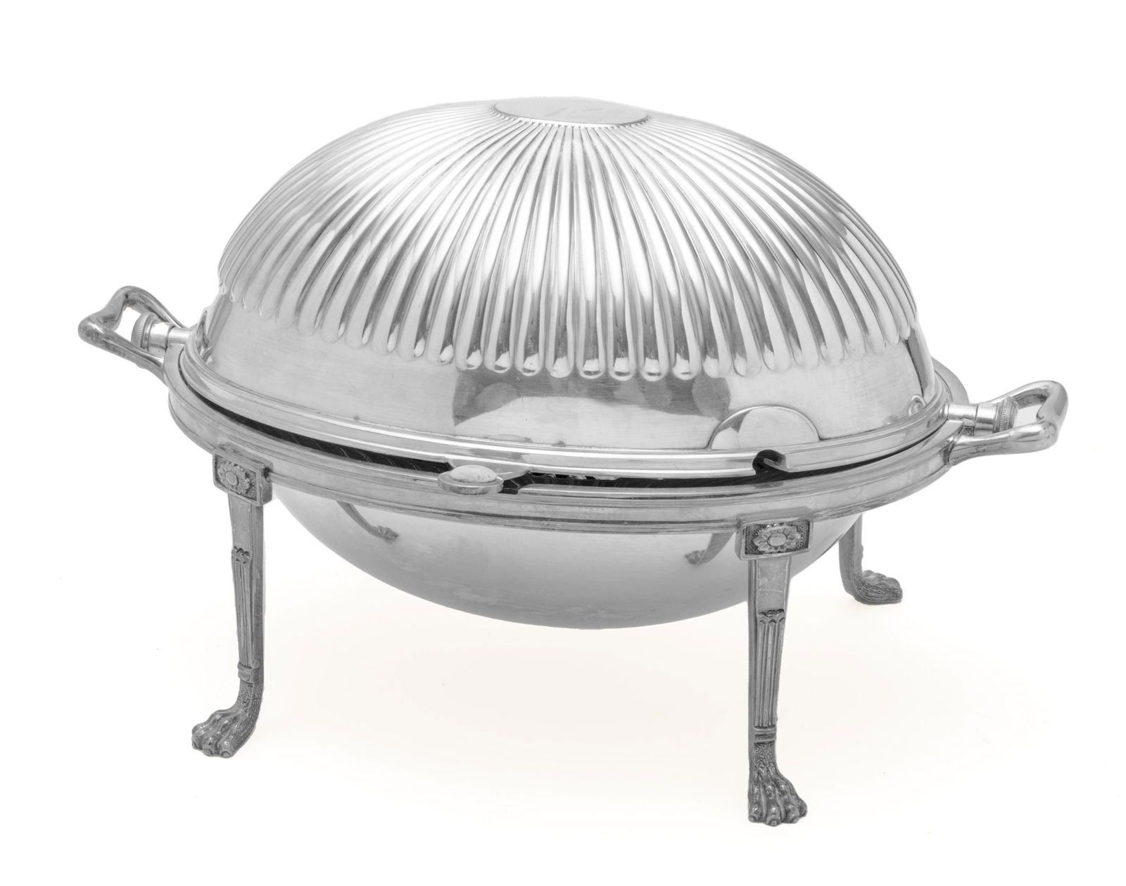 SHEFFIELD SILVER  REVOLVING ENTREE SERVER C 1880 H 9" L 14" (1 of 4)