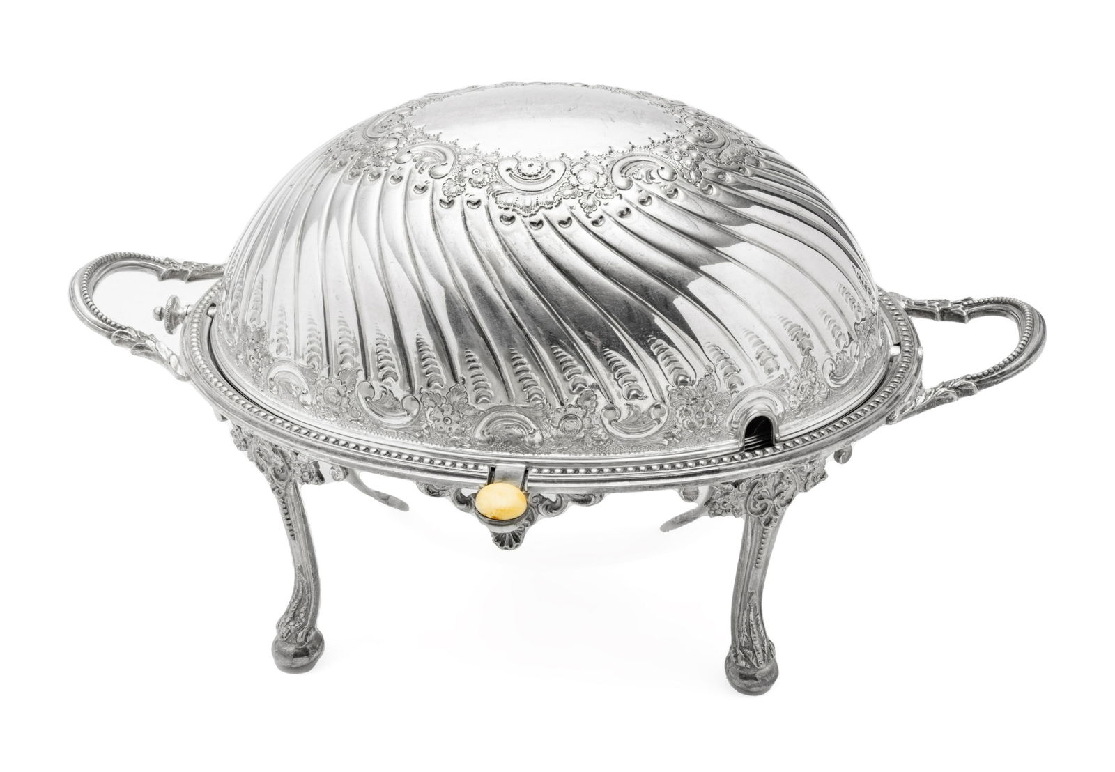 SHEFFIELD SILVER  REVOLVING ENTREE SERVER C 1880 H 9" W 15" (1 of 4)