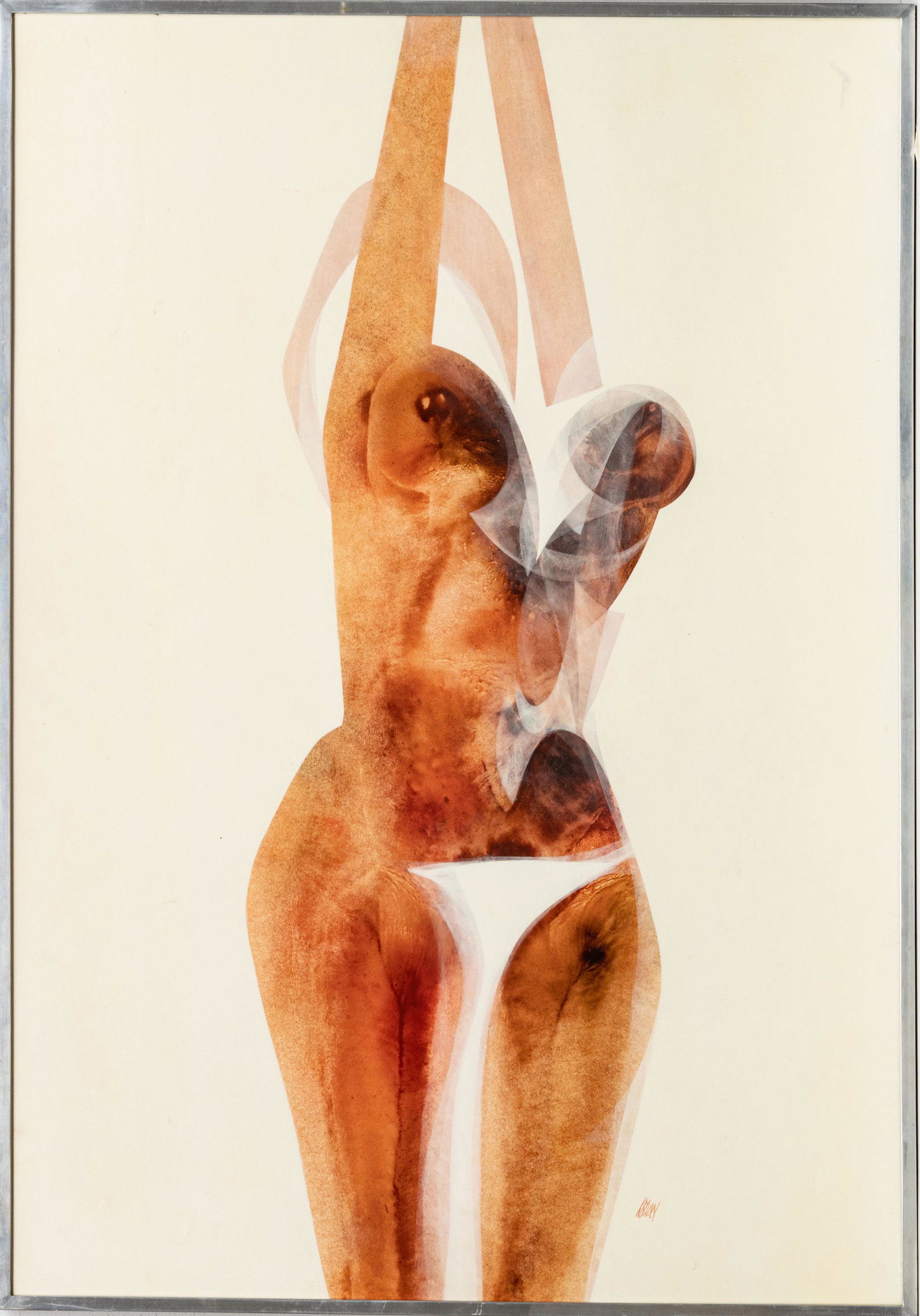 RICHARD KOZLOW (AMERICAN, 1926-2008) ACRYLIC ON MASONITE, 1969 H 42.25" W 29.5" STRIPPER: RICHARD KOZLOW (AMERICAN, 1926-2008) ACRYLIC ON MASONITE, 1969 H 42.25" W 29.5" STRIPPER Signed lower right. Frame Measurements H 44" W 31.5" Provenance: The Arwin Galleries, Detroit MI (label affixed