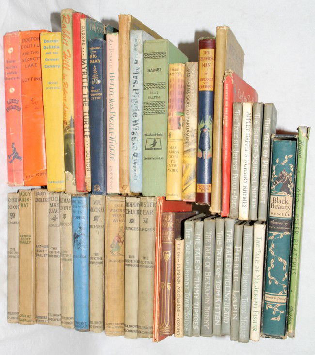 CHILDREN'S BOOKS (43), EARLY-MID 20TH C.: CHILDREN'S BOOKS (43), EARLY-MID 20TH C.:Authors include Thornton W. Burgess, etc. From the Estate of Pearl McKenney, Grosse Pointe Farms.