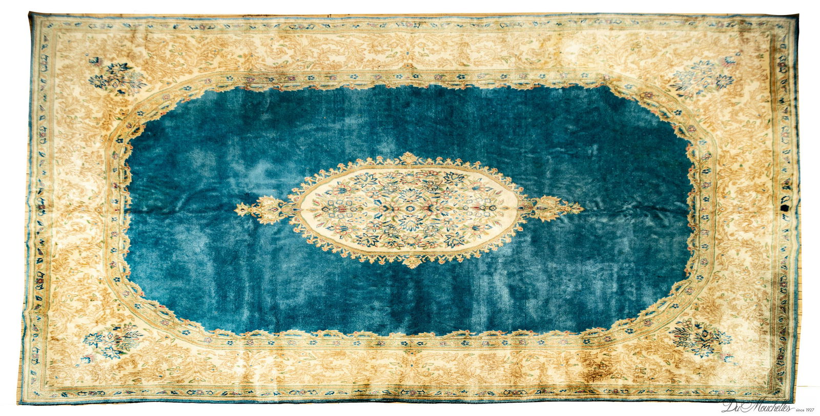 PERSIAN KERMAN HANDWOVEN WOOL RUG, W 10', L 16' (1 of 2)