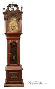 CARVED MAHOGANY GRANDFATHER CLOCK, RETAILED BY WILLIAM GIBBONS, PHILADELPHIA, C.1900-1904 H 95" W