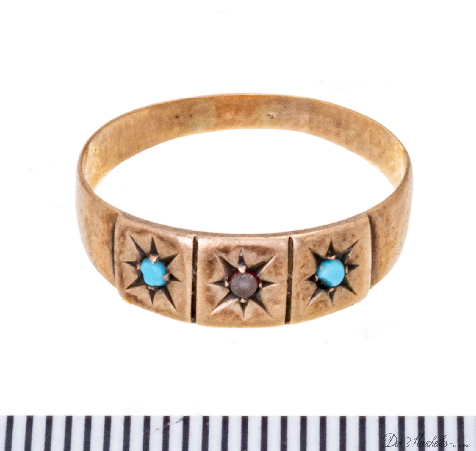 14 KT YELLOW GOLD RING C 1900 SIZE 6 1/2 (1 of 2)