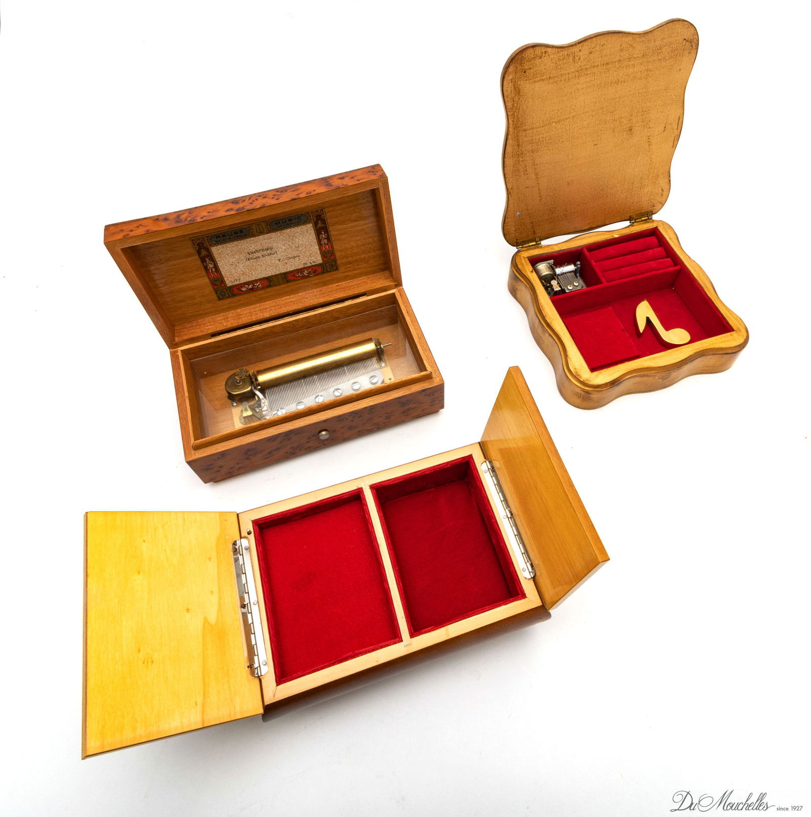JEWELRY BOXES WITH MUSIC BOX, THREE (1 of 5)
