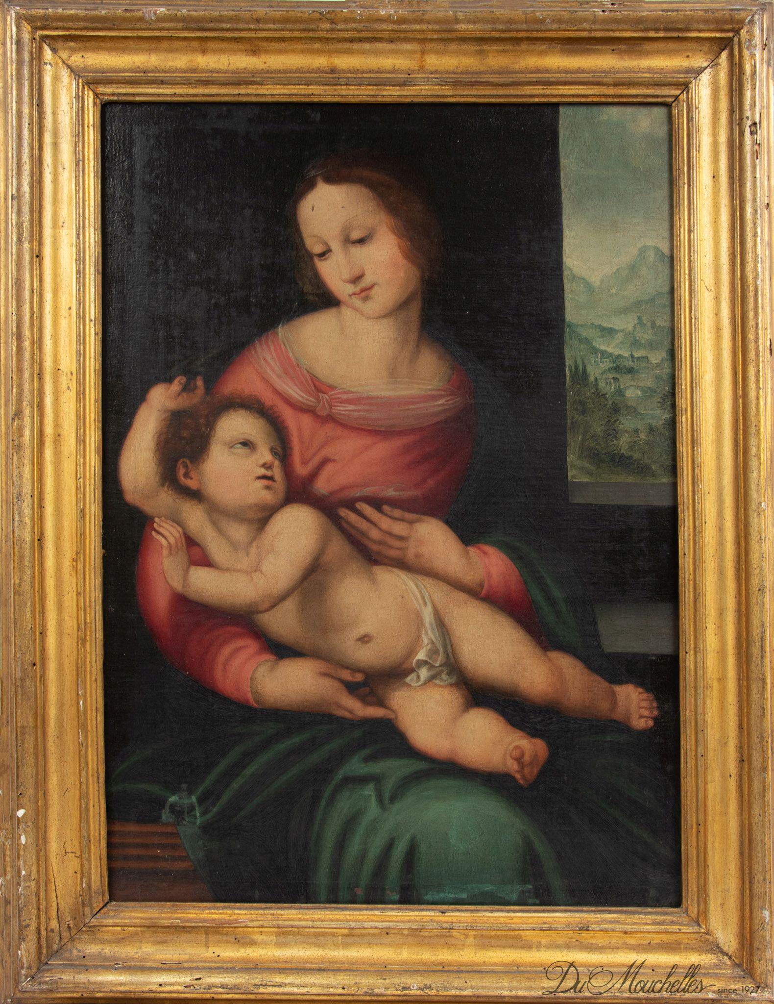 CIRCLE OF RAPHAEL (ITALIAN, 1483 - 1520) OIL ON CANVAS, 16TH/17TH CENTURY, H 32", W 22.25", LA (1 of 3)