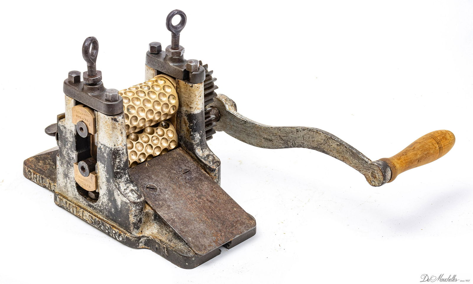 ANTIQUE CAST IRON DROP CANDY PRESS, H 9", W 11", D 8" (1 of 2)