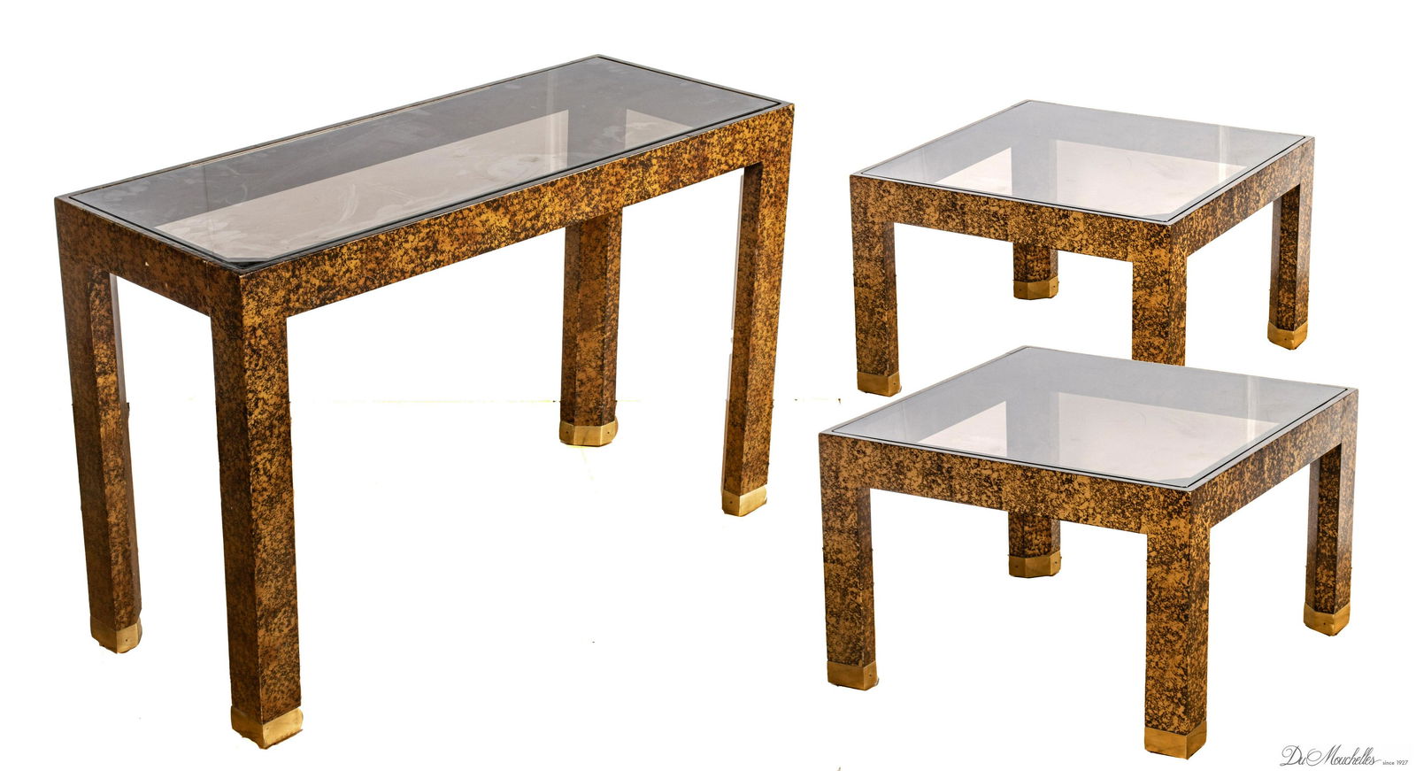 MODERN END TABLES WITH MATCHING SOFA TABLE, H 25", W 23", D 23" (1 of 4)
