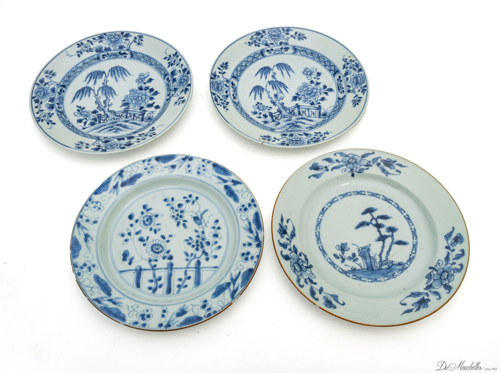 JAPANESE PORCELAIN PLATES, 18/19TH C, 4 PCS, DIA 9" (1 of 2)