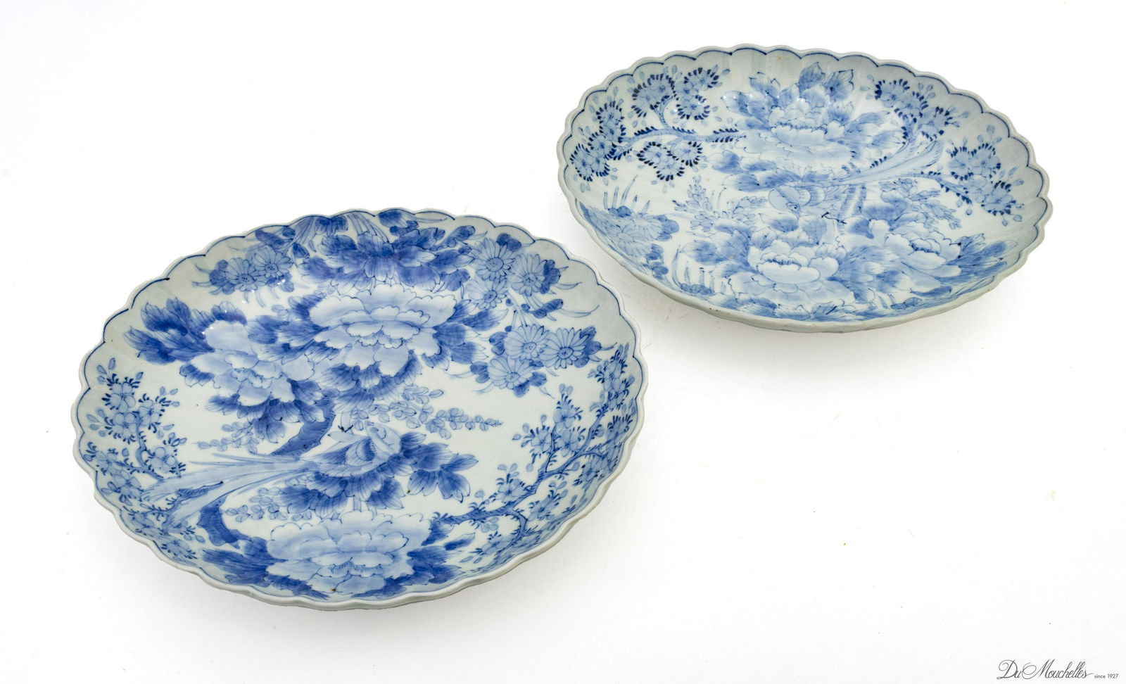 JAPANESE PORCELAIN PLATTERS, 18/19TH C, 2 PCS, W 10.25", L 12.25" (1 of 3)